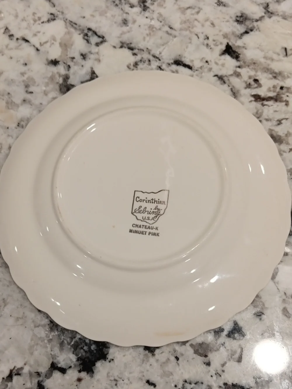 Vintage Pink Floral Scalloped Rim dish